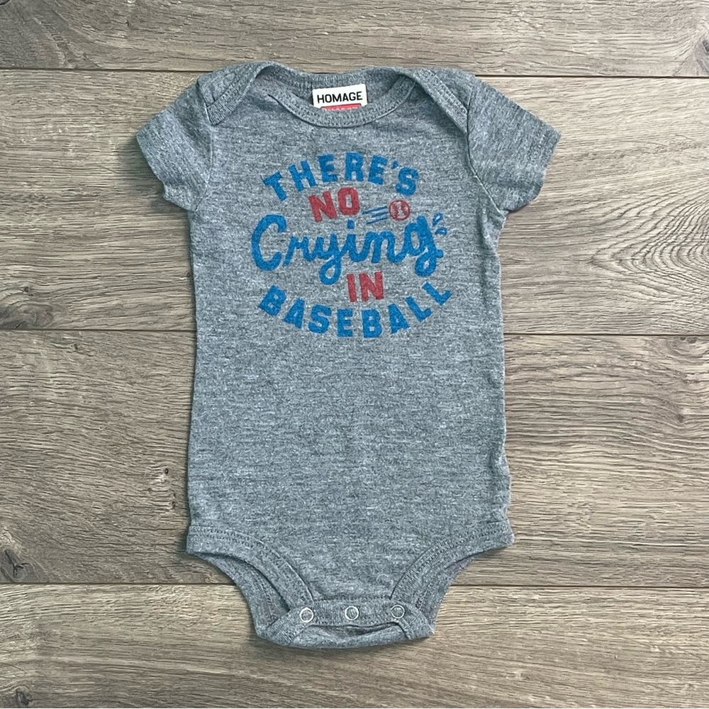 Homage There’s No Crying in Baseball 0-3 Months Baby Bodysuit